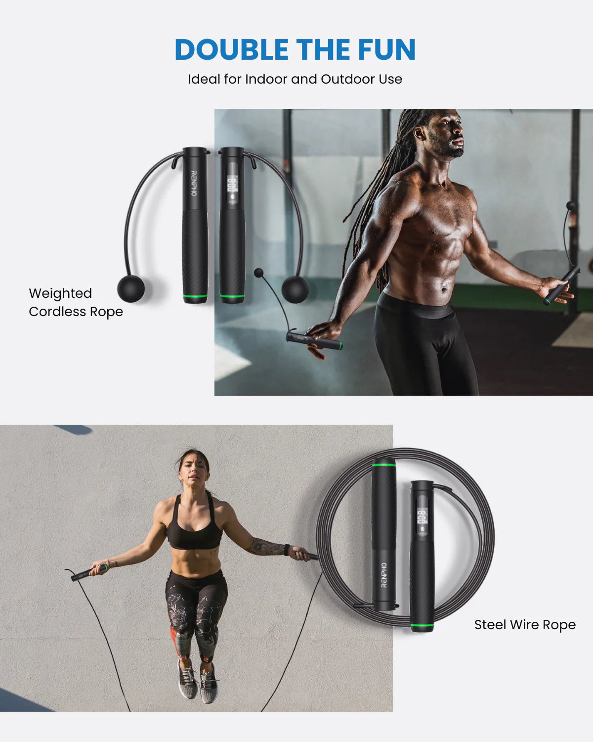 Smart Jump Rope with Cordless Ball Renpho AU 