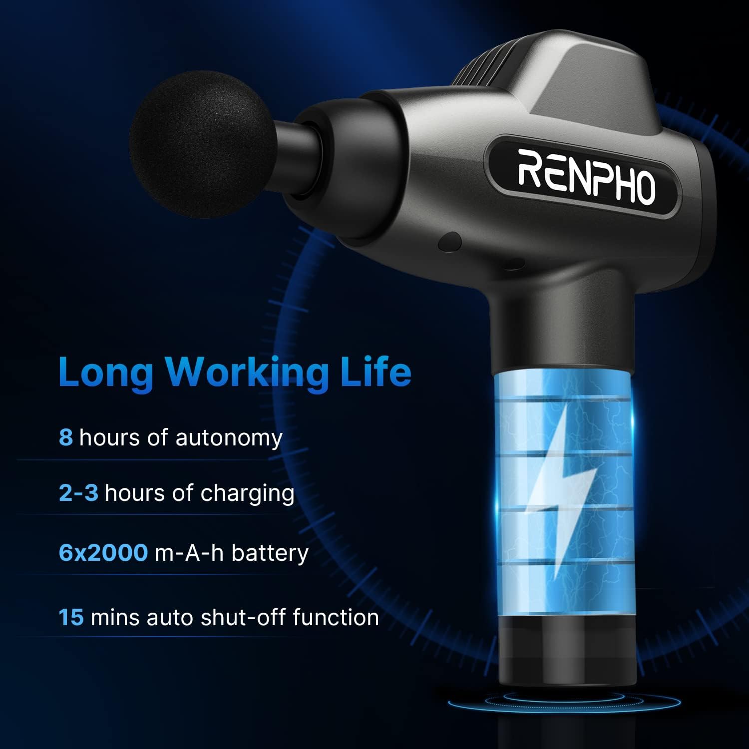 C3 Massage Gun Black Massager Renpho (A)