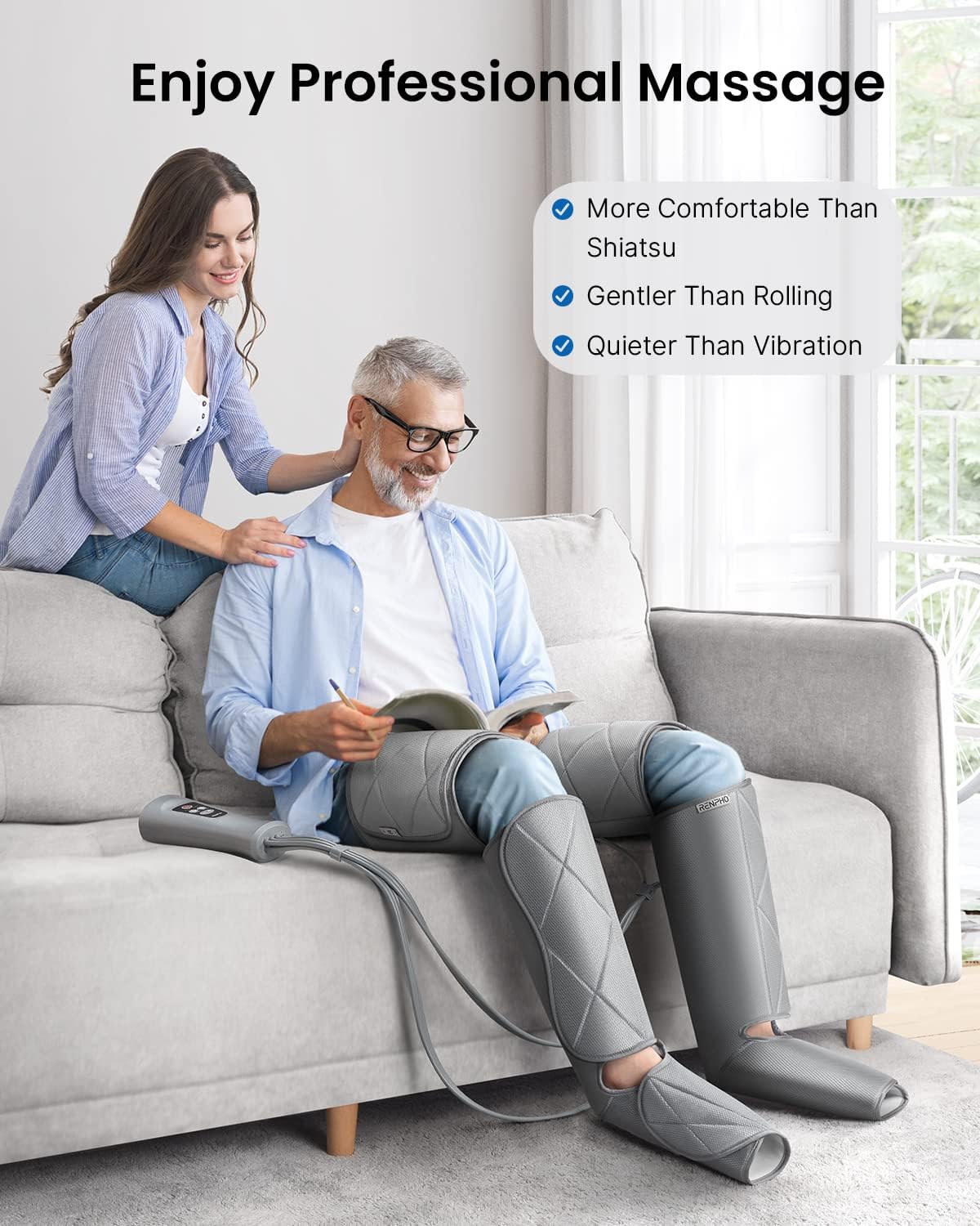 Air Compression Leg Massager Heating Massager Renpho