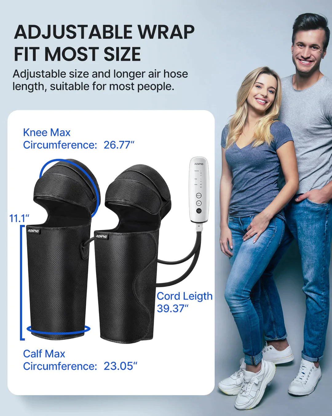 Air Compression Knee Calf Massager with Heat