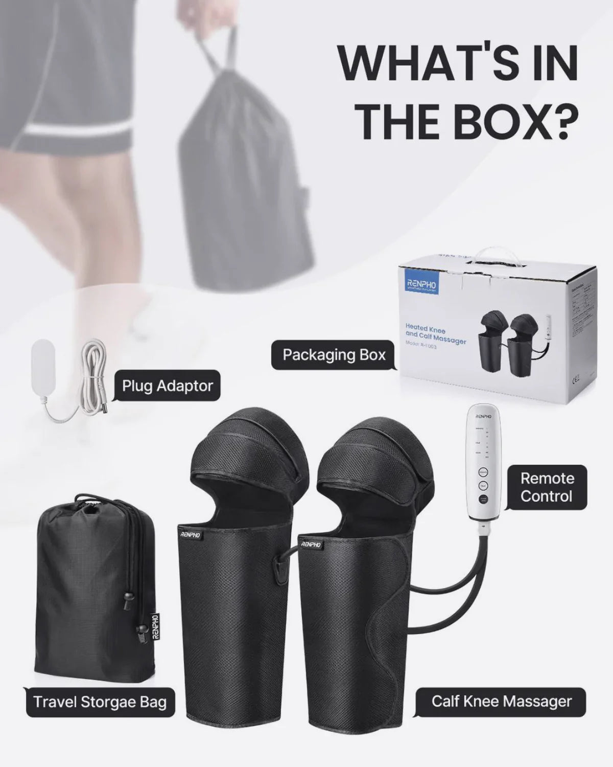 Air Compression Knee Calf Massager with Heat