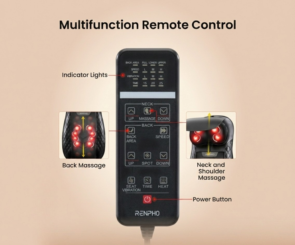 Shiatsu Neck & Back Seat Massage Chair