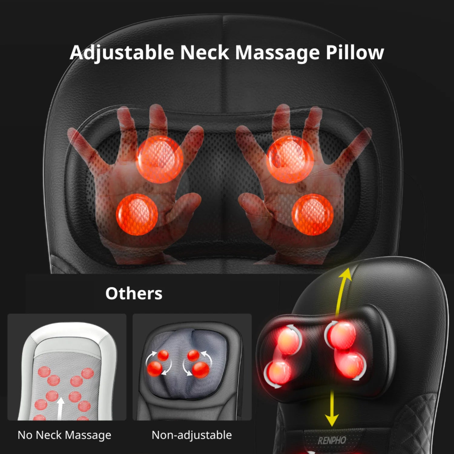 Renpho shiatsu back discount massager for chair