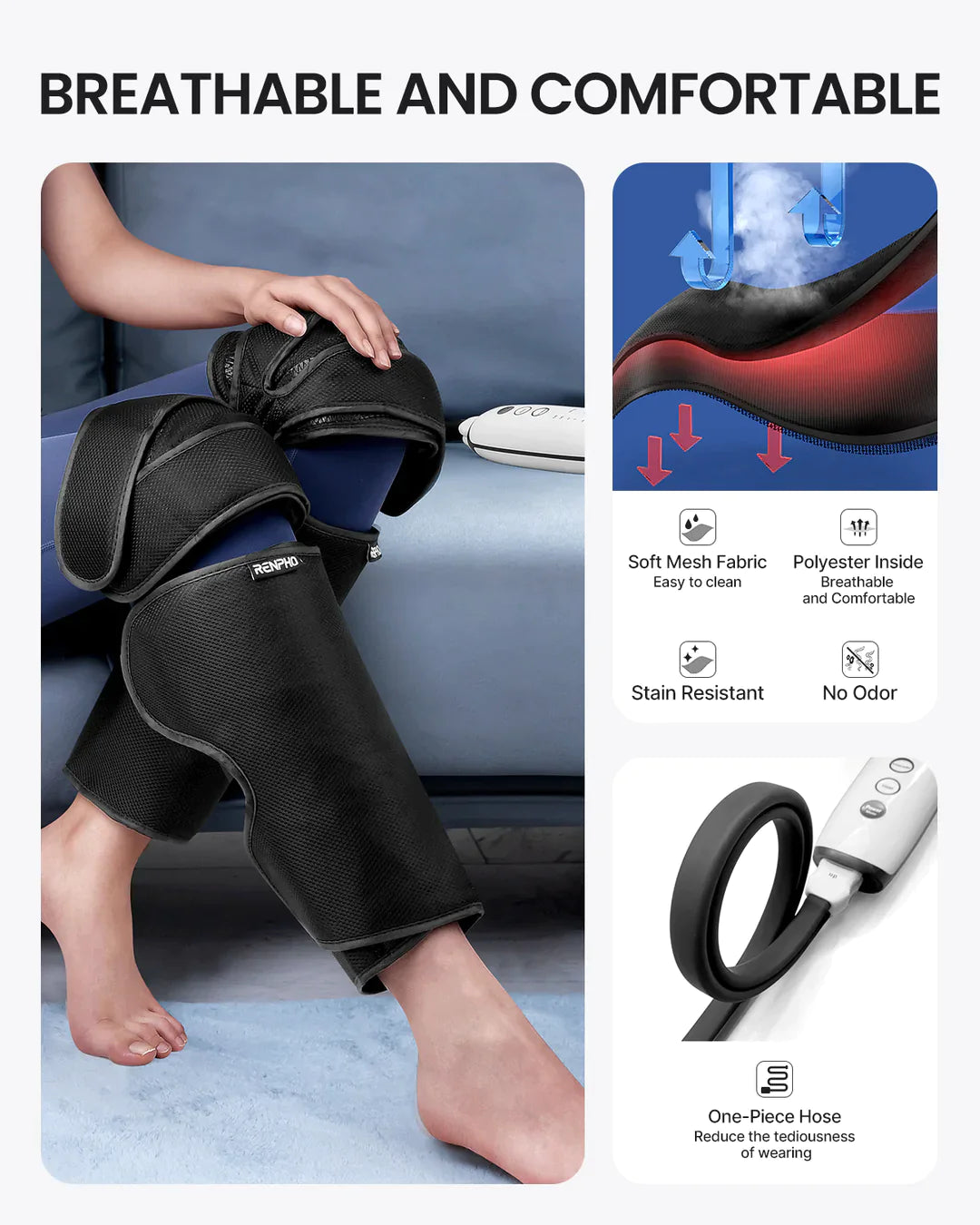 Air Compression Knee Calf Massager with Heat 
